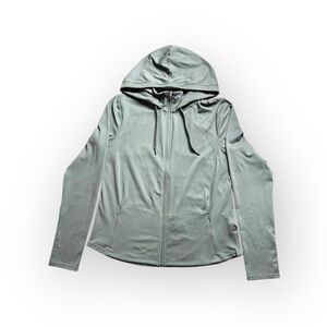 Jockey Full Zip Hoodie Jacket Women’s Large Green Stretch Athleisure